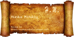 Hunka Mihály névjegykártya