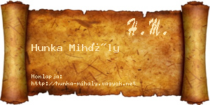 Hunka Mihály névjegykártya