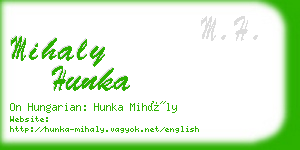 mihaly hunka business card